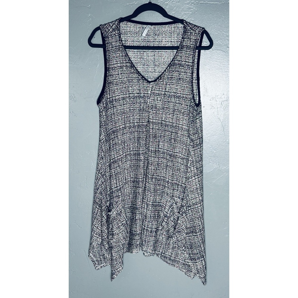 Woman's Amiani Beach Cover Up Size L/XL Artsy Lagenlook Multi Colored Pockets